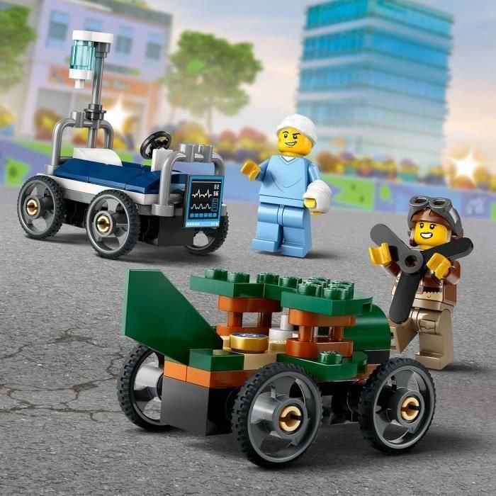 LEGO City 60459 Pack de Coches de Carreras: Avión versus Cama de Hospital, Juguete para niños +5 años 3