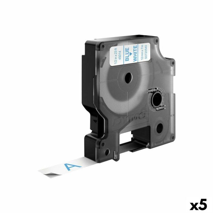 Cinta Laminada para Rotuladoras Dymo D1 45014 12 mm LabelManager™ Blanco Azul Negro (5 Unidades) Cinta Laminada para Rotuladoras Dymo D1 45014 12 mm LabelManager™ Blanco Azul Negro (5 Unidades)