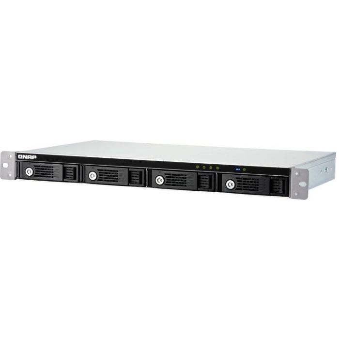QNAP 4-bay 1U 12 short-depth rackmount enclosure 3.5in SATA HDD USB 3.0 Type-C con hardware RAID 4 QNAP 4-bay 1U 12 short-depth rackmount enclosure 3.5in SATA HDD USB 3.0 Type-C con hardware RAID 4