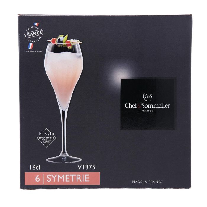 Chef & Sommelier Caja 6 Copas Flauta Krysta Symetrie de Vidrio 16 cL con Relieve | Brillo Excepcional, Apto Lavavajillas 5 Chef & Sommelier Caja 6 Copas Flauta Krysta Symetrie de Vidrio 16 cL con Relieve | Brillo Excepcional, Apto Lavavajillas 5