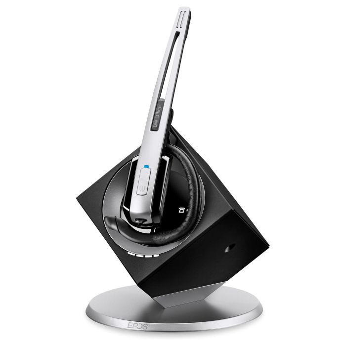 EPOS Impact DW Office ML Auriculares Inalámbricos para Oficina/Centro de Llamadas, Monoaural, Negro/Plata, Cancelación de Ruido