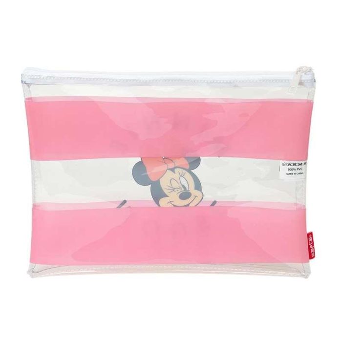 Bolsa Impermeable Minnie Mouse Beach Rosa Transparente 1