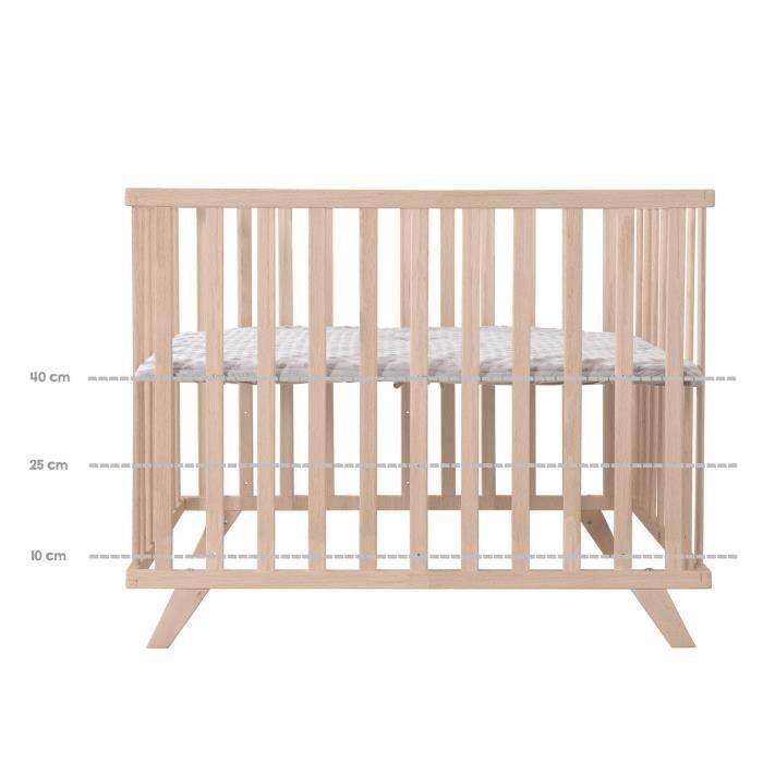 Roba ROB4005317333564 Parque infantil 75x100 cm Gris con alfombra de juegos 'Lil Planet' de madera natural 1