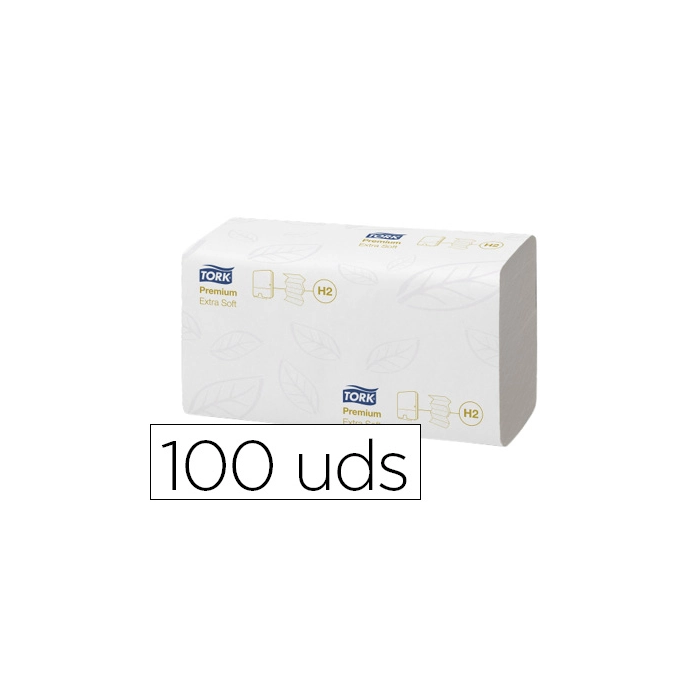 Tork Toalla Secamanos Xpress Extrasuave Engarzada 2 Capas Blanca 34x21,2 cm Paquete 100 Unidades Ecolabel