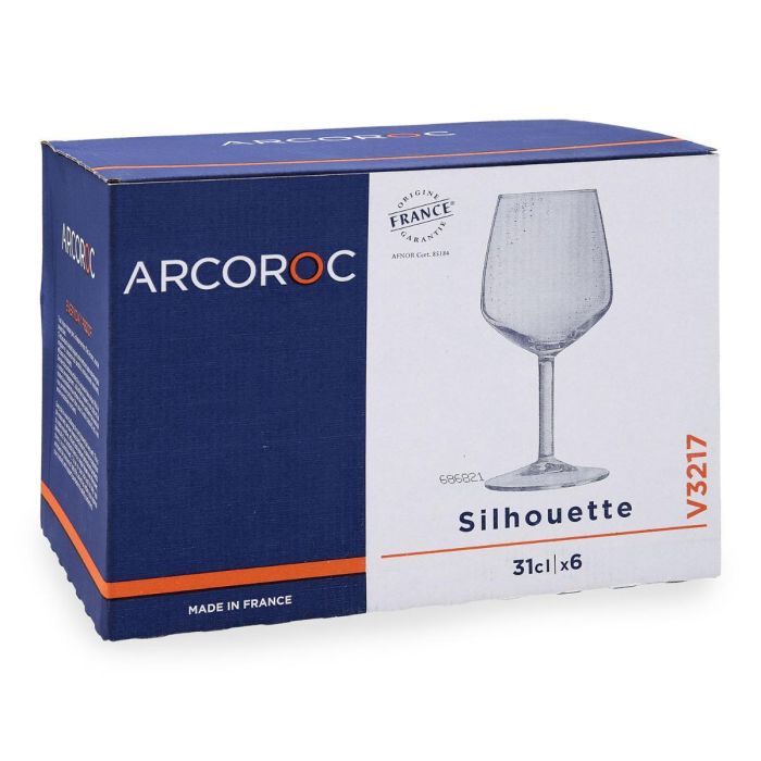 Arcoroc Copas Vidrio Silhouette 31 cL - Set de 6 Unidades Fabricadas en Francia 4