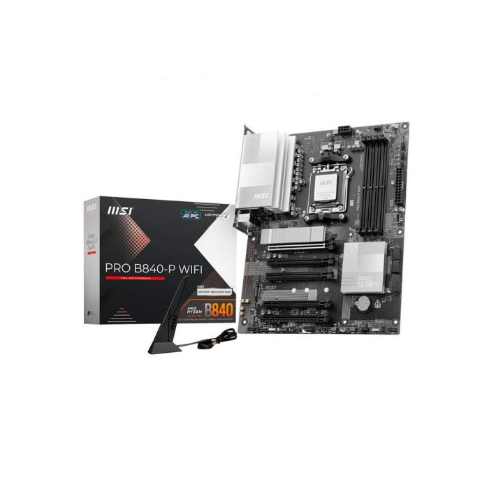 Placa MSI Pro B840-P Wifi,Amd,Am5,B840,4Ddr5,Usb Type-C,Wifi,Aura,Atx