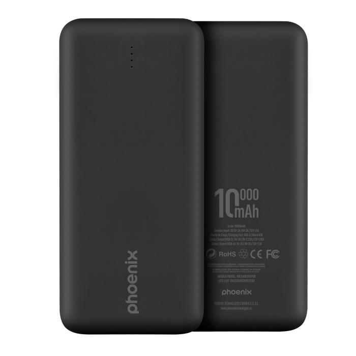 Phoenix technologies Batería Externa Powerbank 10000mAh Carga Rápida Quick Charge PD 4