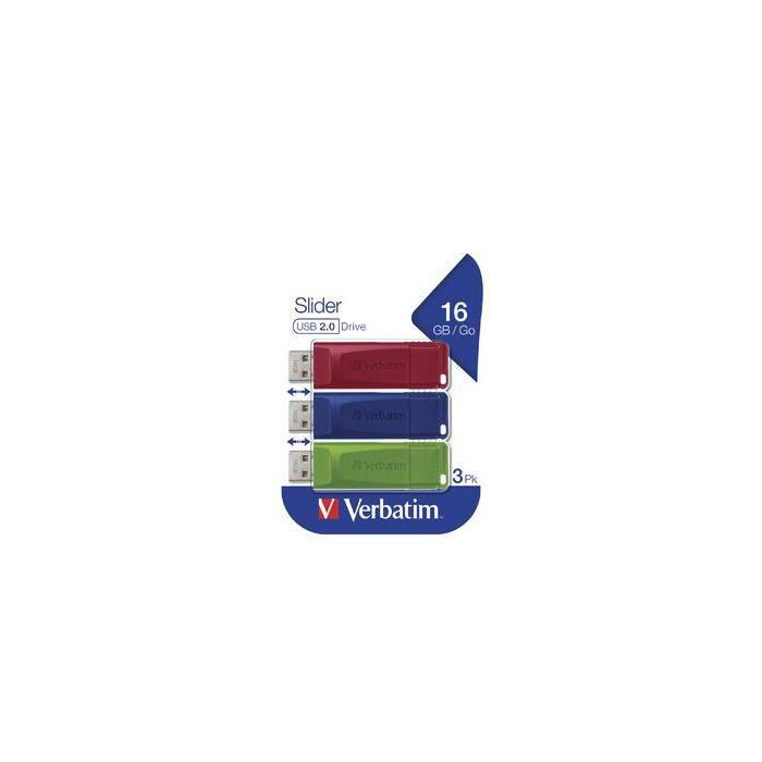 Verbatim Pendrive Slider 16 grb Retráctil Usb 2.0 C-Surtidos -Multipack 3U- Verbatim Pendrive Slider 16 grb Retráctil Usb 2.0 C-Surtidos -Multipack 3U-