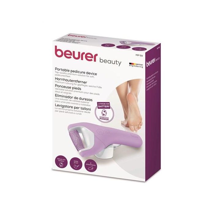Beurer Limador de durezas resistente al agua con batería de iones de litio MP-59 7 Beurer Limador de durezas resistente al agua con batería de iones de litio MP-59 7