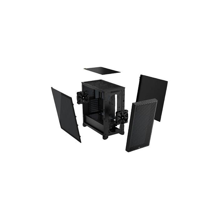 Corsair CC-9011251-WW 3000D Torre Media ATX, Panel de Vidrio Templado Negro con Iluminación RGB Multicolor, para Juegos y Montaje de PC