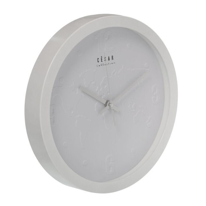 Reloj de Pared Alexandra House Living Blanco Acrílico Plástico Mapamundi 30 x 4 x 30 cm 4