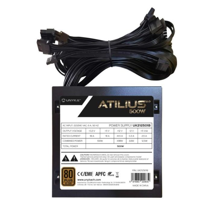 Unykach Fuente Alimentación Gaming ATX 500W 80 PLUS Bronze Uk212501 2