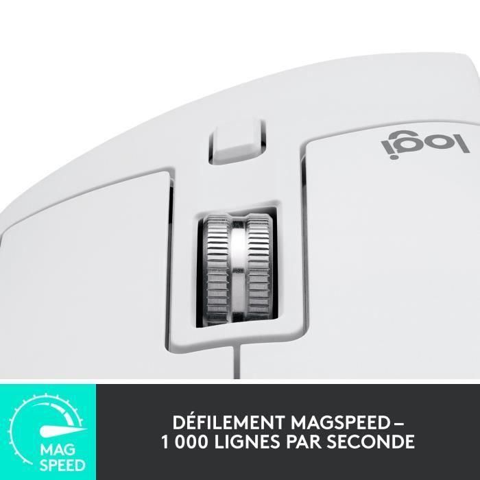 Ratón Ergonómico Inalámbrico por Bluetooth Logitech MX Master 3S/ Batería recargable/ Hasta 8000 DPI/ Gris Pálido 3