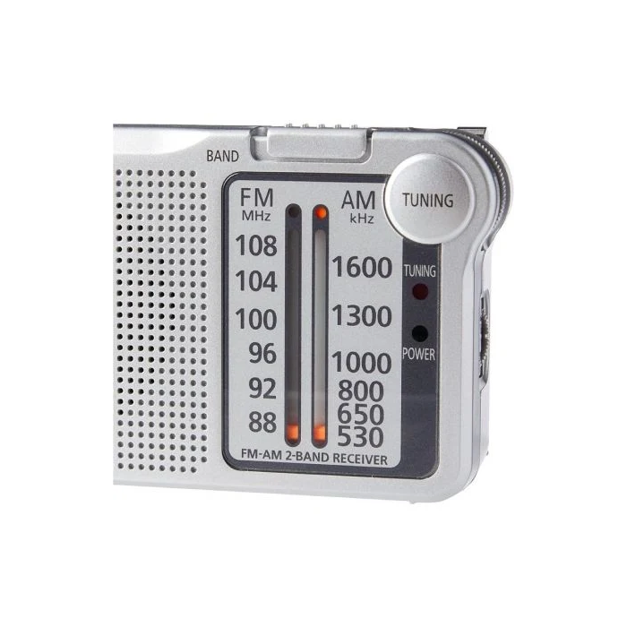 Panasonic Radio Portátil AM/FM Analógica, Altavoz, Entrada Auriculares, Plata 1