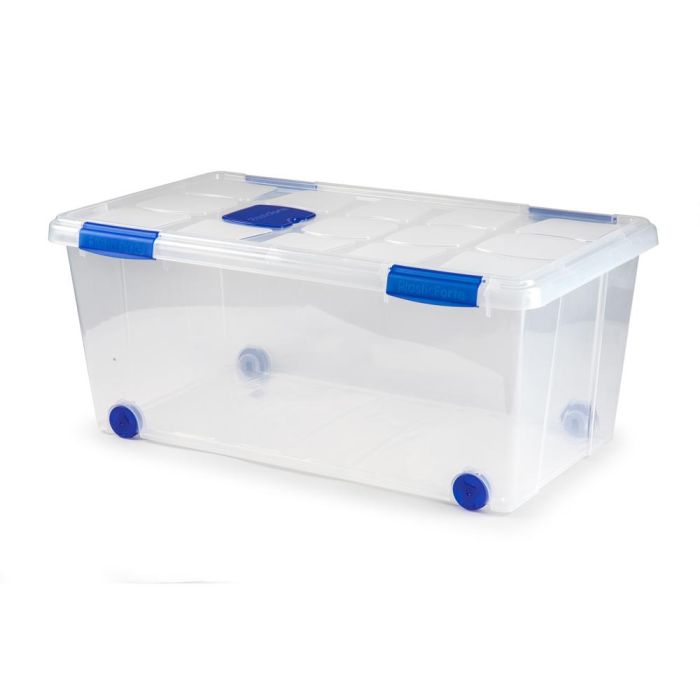 Contenedor Plastico Plasticforte N 7 Transparente Con Tapa 61 L 73x41x32 cm