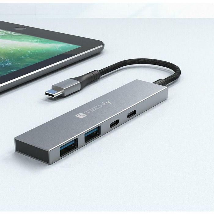 Techly USB3.2 Slim Hub 2 USB-A Ports and 2 USB-C Ports 2 Techly USB3.2 Slim Hub 2 USB-A Ports and 2 USB-C Ports 2