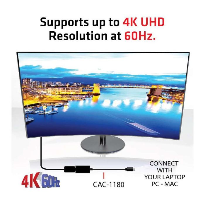 Club3D Adaptador Mini DisplayPort a HDMI 2.0b HDR 4K60Hz Activo 3
