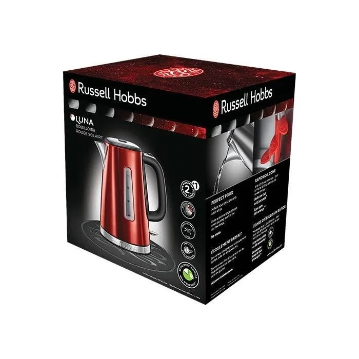 Russell Hobbs 23210-70 Hervidor Luna 1.7L Rojo Solar con Iluminación Azul y Zonas de Ebullición Rápida 4