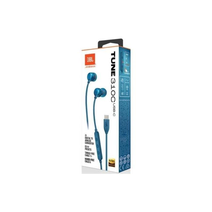 Auriculares Intrauditivos JBL Tune 310C/ con Micrófono/ Azules 4 Auriculares Intrauditivos JBL Tune 310C/ con Micrófono/ Azules 4