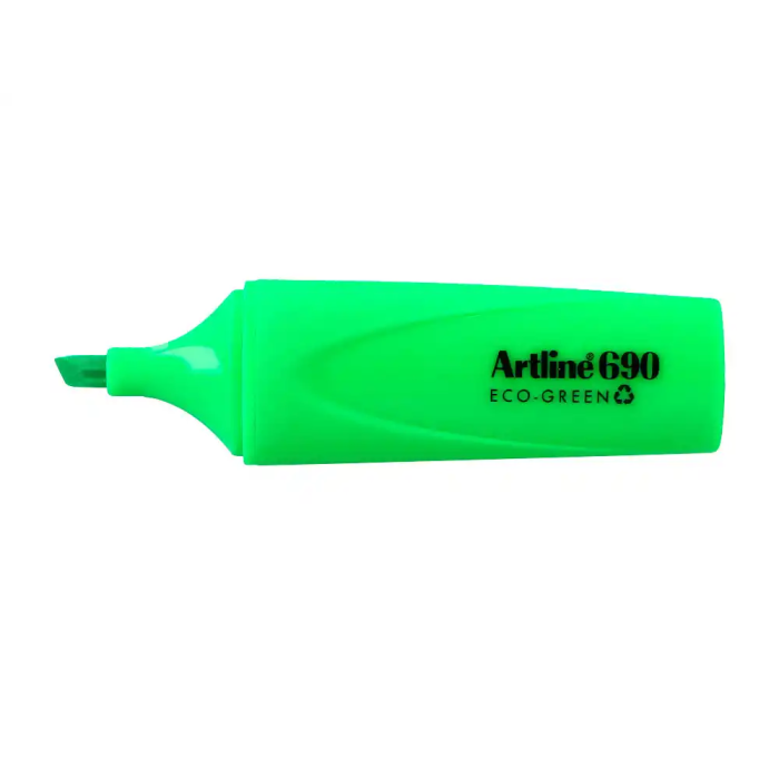 Artline EK-690 Rotulador Fluorescente Ecológico, Punta Biselada 1-4 mm, Verde 5