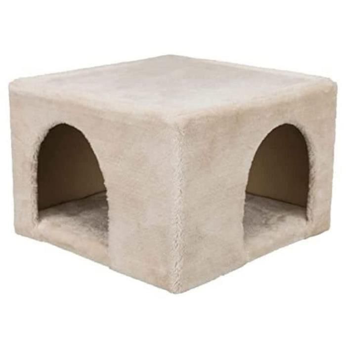 Acogedor refugio de felpa - 36 × 25 × 36 cm - Beige - Para conejos y pequeños roedores 1 Acogedor refugio de felpa - 36 × 25 × 36 cm - Beige - Para conejos y pequeños roedores 1