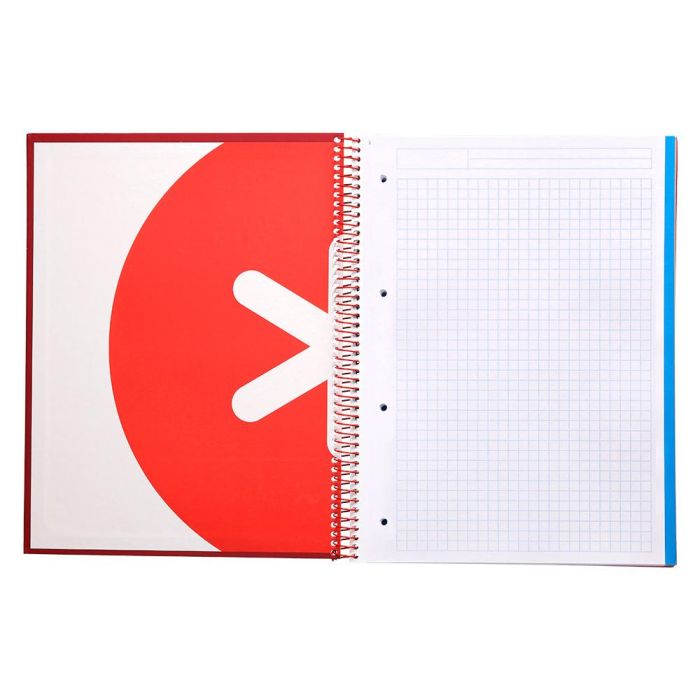 Cuaderno Espiral A4 Micro Antartik Tapa Forrada 120H 100 gr Cuadro 5 mm 5 Bandas 4 Taladros Color Frambuesa 6