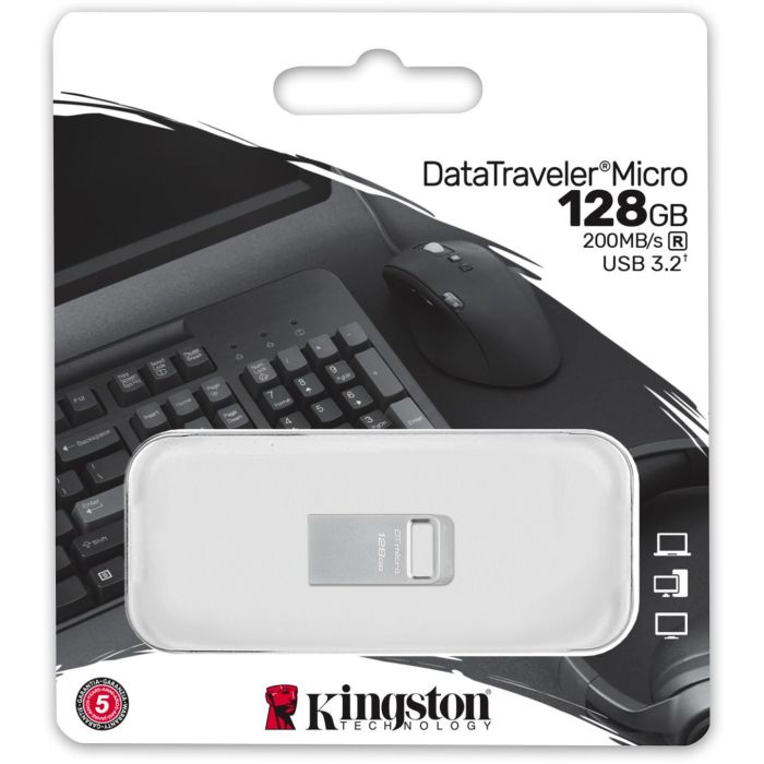 Kingston DTMC3G2/128GB Pendrive DataTraveler Micro 128GB USB 3.2 Gen 1 ultracompacto metálico 200 MB/s lectura 3 Kingston DTMC3G2/128GB Pendrive DataTraveler Micro 128GB USB 3.2 Gen 1 ultracompacto metálico 200 MB/s lectura 3
