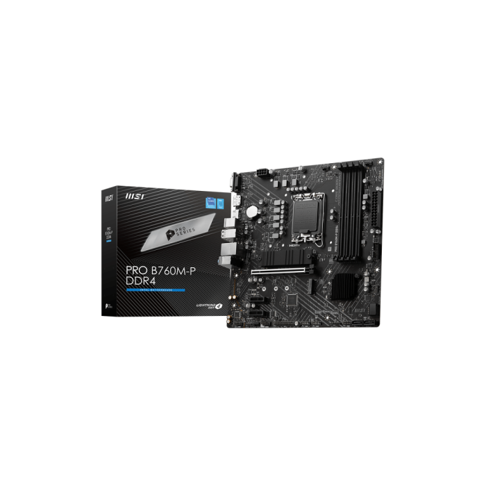 Placa MSI Pro B760M-P,Intel,1700,B760,4Ddr5,192Gb,Vga+Hdmi+Dp,4Sata+2M.2,4Usb3.2,Gblan,Matx Placa MSI Pro B760M-P,Intel,1700,B760,4Ddr5,192Gb,Vga+Hdmi+Dp,4Sata+2M.2,4Usb3.2,Gblan,Matx