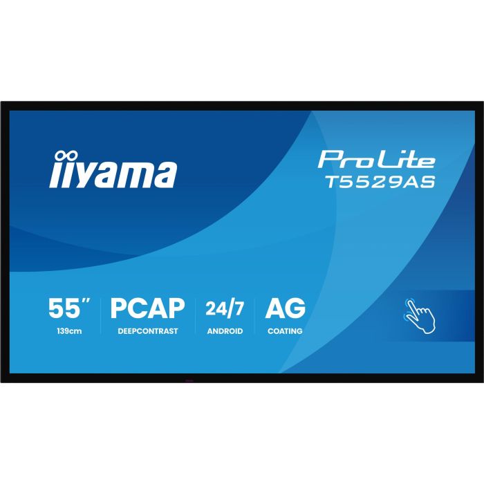 Iiyama Monitor Interactivo Profesional T5529AS-B1AG 55" 4K UHD Táctil Android 10 OS 3840x2160 USB-C WiFi 24/7 1