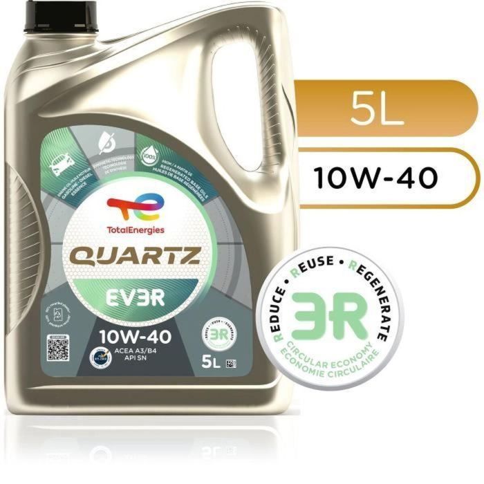 Totalenergies Quartz EV3R 10W-40 Aceite de Motor Sintético 5L 12 Totalenergies Quartz EV3R 10W-40 Aceite de Motor Sintético 5L 12