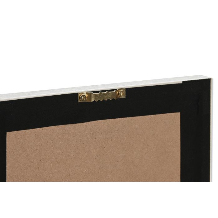 DKD Home Decor Cuadro Moderno Blanco Natural Cristal Papel Mache Set 4 Piezas 22 x 22 cm 3