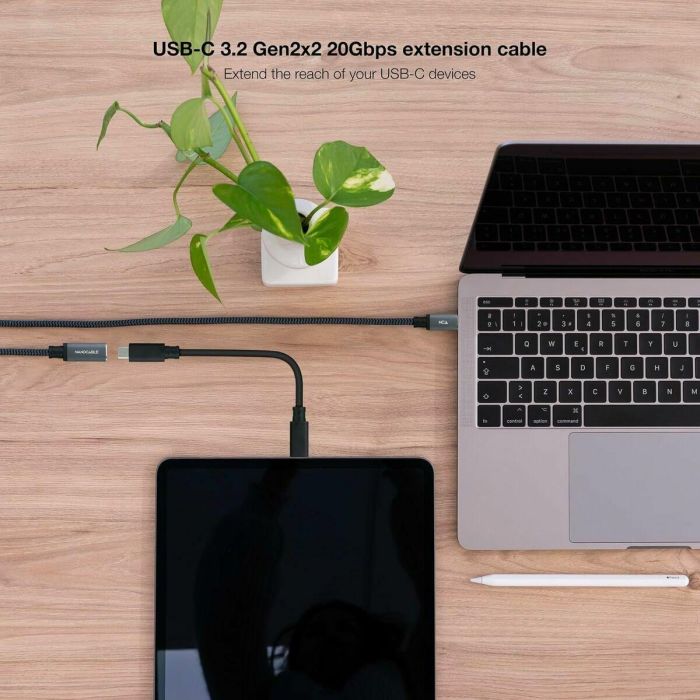 Cable USB NANOCABLE USB 3.2 GEN2x2 100W C/M-H Negro 1,5 m 3