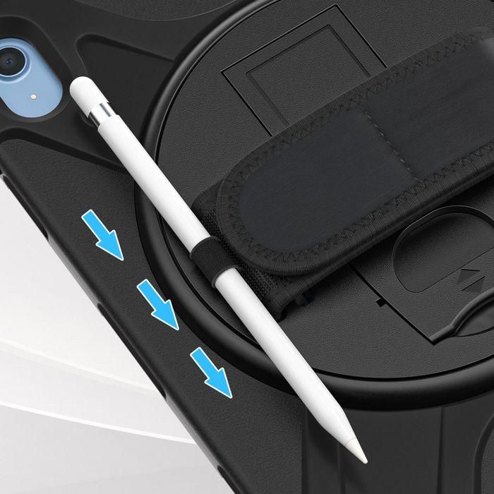 eSTUFF Funda Defender iPad 11ª gen 2025 / 10ª gen 2022 CHICAGO Cuerpo Completo Negro con Protector Pantalla Integrado y Soporte 10