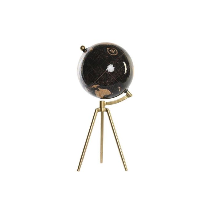 Globo Terraqueo Colonial DKD Home Decor Dorado Negro 20 x 47 x 20 cm