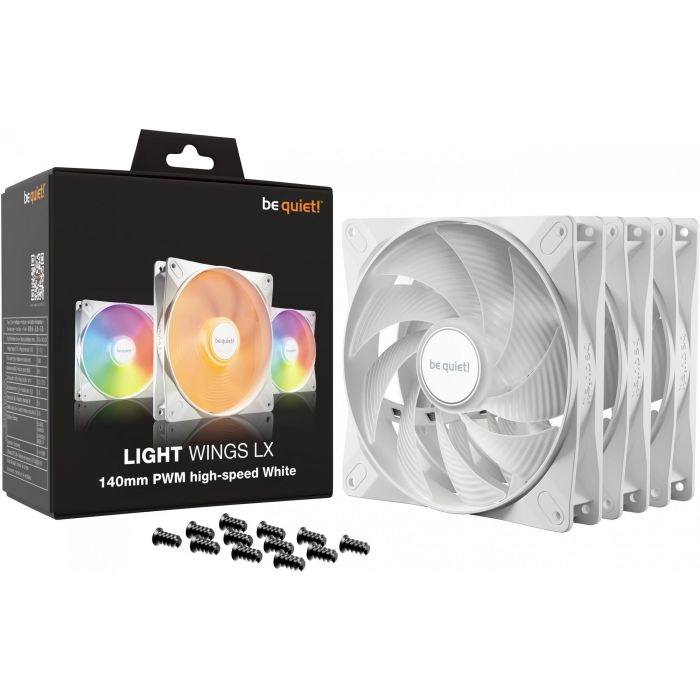 be quiet! LIGHT WINGS LX PWM high-speed Ventilador 140mm Blanco Triple-Pack 4 be quiet! LIGHT WINGS LX PWM high-speed Ventilador 140mm Blanco Triple-Pack 4