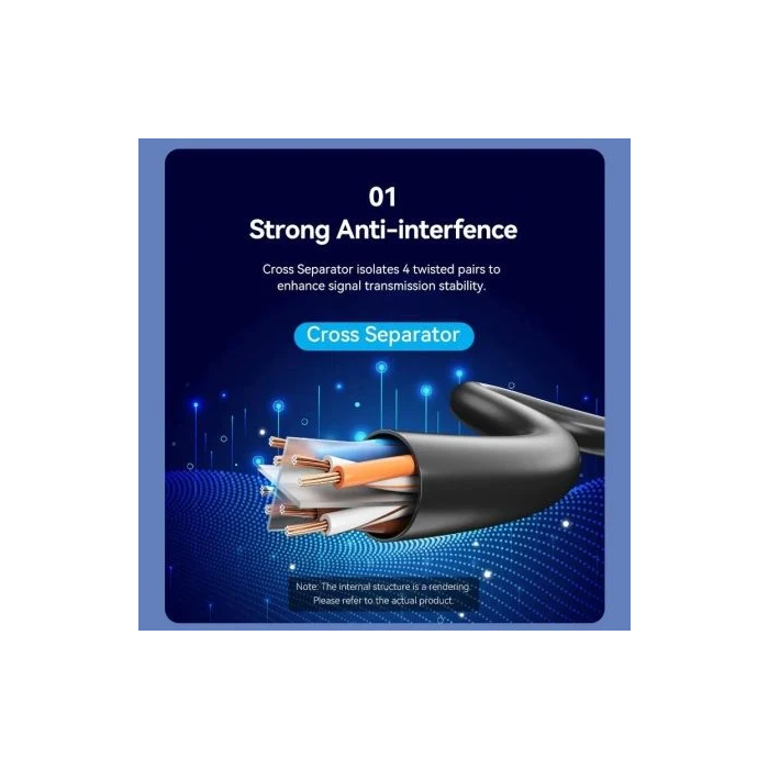 Vention IBRBF Cable de Red RJ45 UTP Cat.6 1m Negro