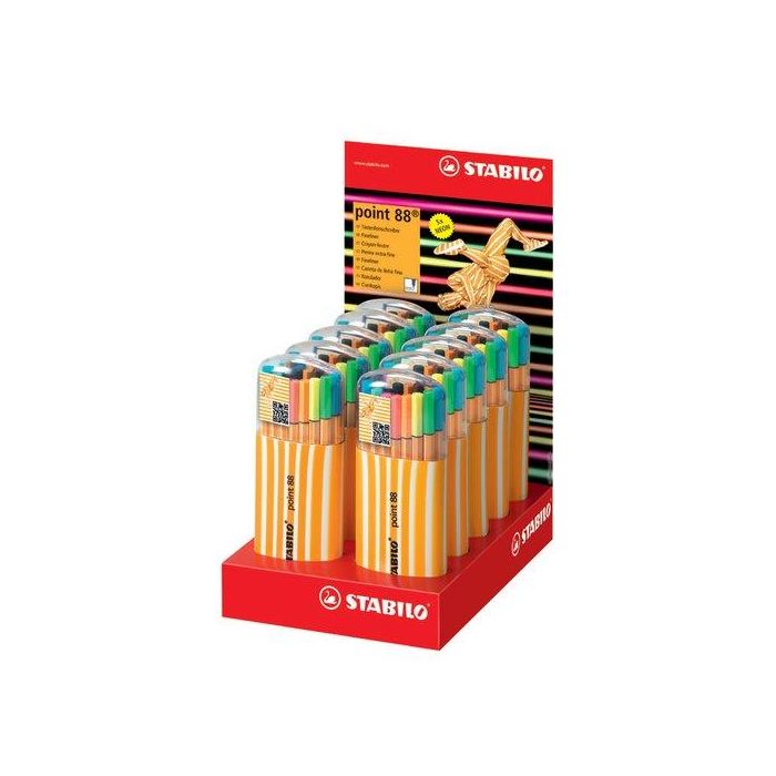 Rotulador Fibra Stabilo Point 88 Estuche De 20 Zebrui Expositor De 10