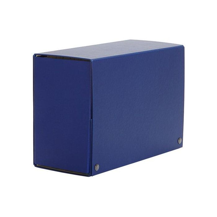 Pardo Carpeta de proyectos extra de cartón forrado, con broches, tamaño Folio, lomo 200 mm, color azul
