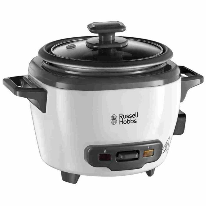 Russell Hobbs 27020-56 - Olla arrocera - 600g - 200W - Cesta de vapor - Mantener caliente - Cuenco antiadherente extraíble - Blanco y negro