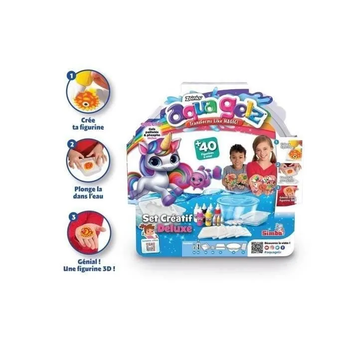 Simba Aqua Gelz Set Creativo de Lujo Figura 3D Kit Creativo para Niños Tarros de Gel SMO4006592085858 A partir de 8 Años 3