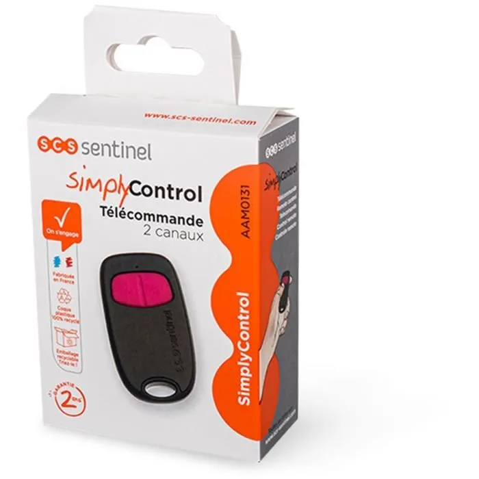 Scs Sentinel SimplyControl Mando a distancia 2 canales Fucsia, alcance 40m, frecuencia 433,92 MHz 5