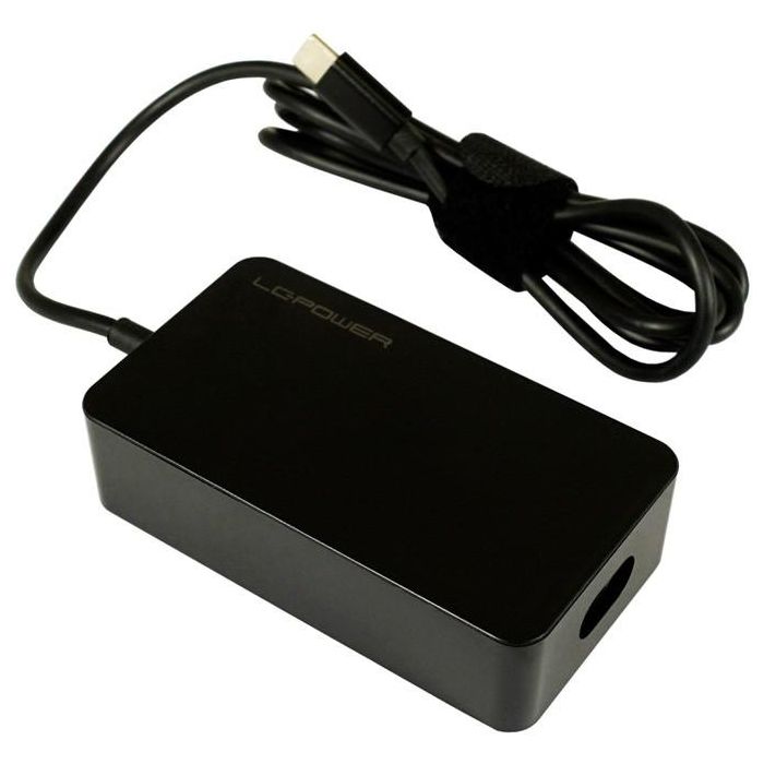 LC-Power LC-NB-PRO-45-C Cargador USB-C de 45W para Portátil, Entrada 110-240V, Negro