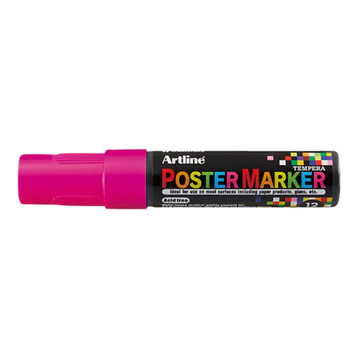 Artline EPP-12 Rotulador Poster Marker Punta Rectangular 12 mm Rosa Fluor 1