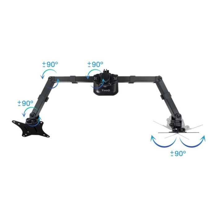 Tooq DB1802TN-B Soporte de Mesa para 2 Monitores 17-27", Giratorio, Inclinable, VESA 75x75/100x100, hasta 8kg/brazo, Negro 2 Tooq DB1802TN-B Soporte de Mesa para 2 Monitores 17-27", Giratorio, Inclinable, VESA 75x75/100x100, hasta 8kg/brazo, Negro 2