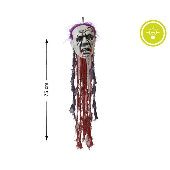 Figura Colgante Zombie 75 cm Con Luz Para Decoración Terrorífica