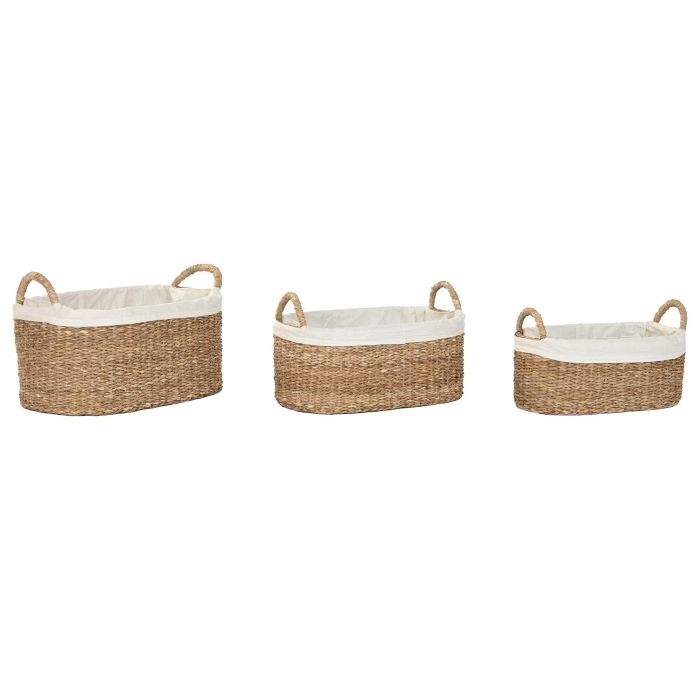 Cesta Tropical DKD Home Decor Natural Blanco 38 x 26 x 56 cm Set de 3 (2 Unidades) Cesta Tropical DKD Home Decor Natural Blanco 38 x 26 x 56 cm Set de 3 (2 Unidades)