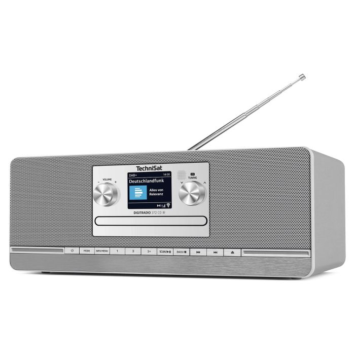 TechniSat DigitRadio 372 CD IR - Radio Internet con CD, DAB+, FM, Bluetooth 5.0, WiFi, Pantalla TFT 2.4", Altavoces Estéreo, Plata