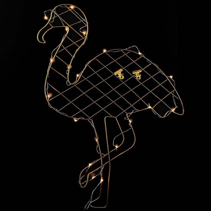 Home Deco Factory Portafotos Flamenco con Pinzas e Iluminación LED para Colgar o Apoyar Recuerdos Decoración 5