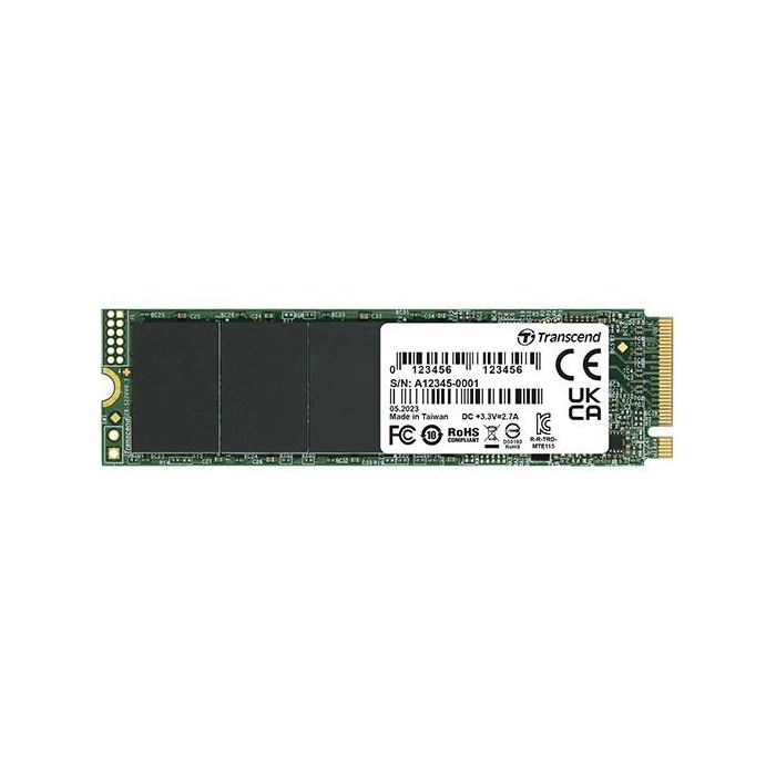 Transcend 115S SSD M.2 500GB NVMe PCIe Gen3x4 3200MB/s TLC DRAM-less para PC/Portátil 2280