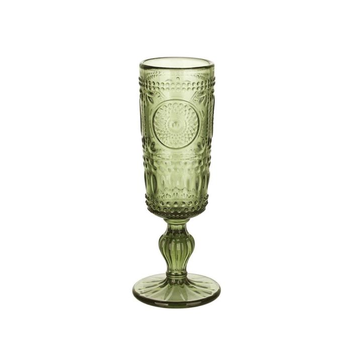 DKD Home Decor Copa Colonial de Cristal Verde 135ml 6 x 18.4 x 6 cm Set de 6